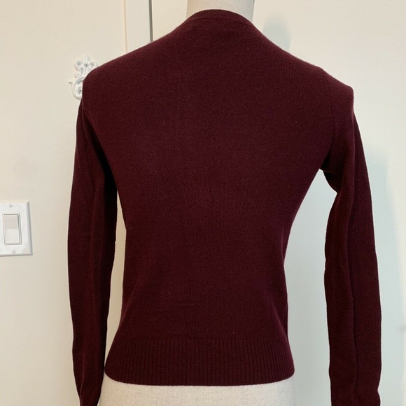 NWT J.Crew Cashmere Cardigan Solid Burgundy - Picture 5 of 6